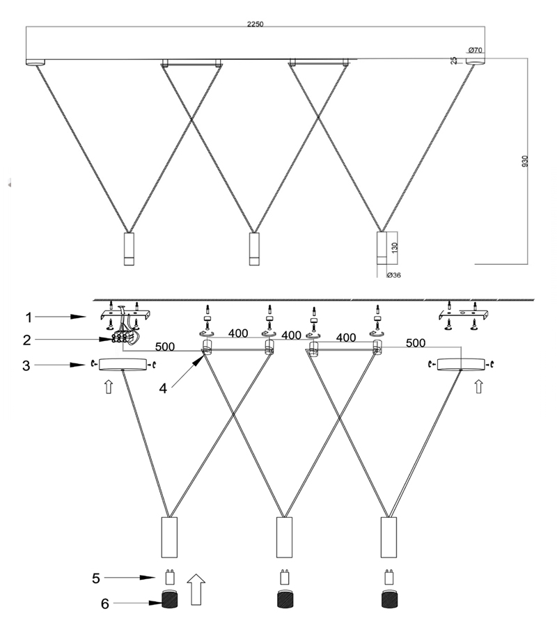 Wireflow LED White Suspension lam 3 патрона Wireflow LED White Suspension lam 3 патрона в Орле