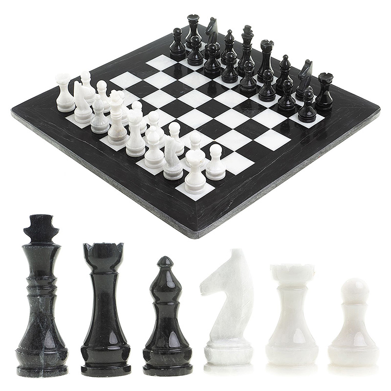 Шахматы классические с черной доской из натурального камня Мрамор Decorative Thematic Chess Белый Мрамор Bianco Черный Мрамор Nero Шахматы классические с черной доской из натурального камня Мрамор Decorative Thematic Chess Белый Мрамор Bianco Черный Мрамор Nero в Орле | Loft Concept