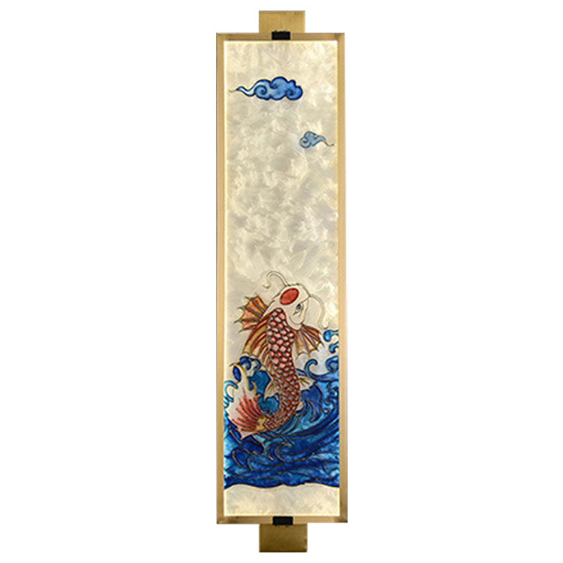 Настенный светильник Red Fish Oriental Scenes Wall Lamp Мульти Золотой Синий Красный Настенный светильник Red Fish Oriental Scenes Wall Lamp Мульти Золотой Синий Красный в Орле | Loft Concept