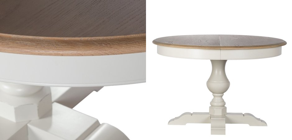 Provence Round Dining Table White раскладной стол Provence Round Dining Table White раскладной стол - Loft-Concept в Орле