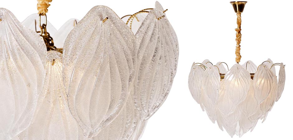 Люстра Textured Glass Chandelier Petal 8 Люстра Textured Glass Chandelier Petal 8 - Loft-Concept в Орле