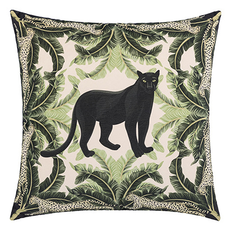 Декоративная подушка Черная Пантера Black Panther Cushion Бежевый Черный Зеленый Декоративная подушка Черная Пантера Black Panther Cushion Бежевый Черный Зеленый в Орле | Loft Concept
