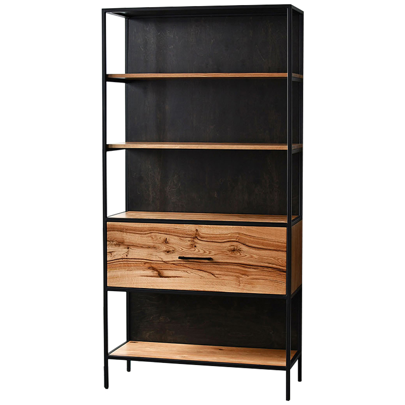 Стеллаж Terrel Industrial Metal Rust Rack Черный Коричневый в Орле | Loft Concept 