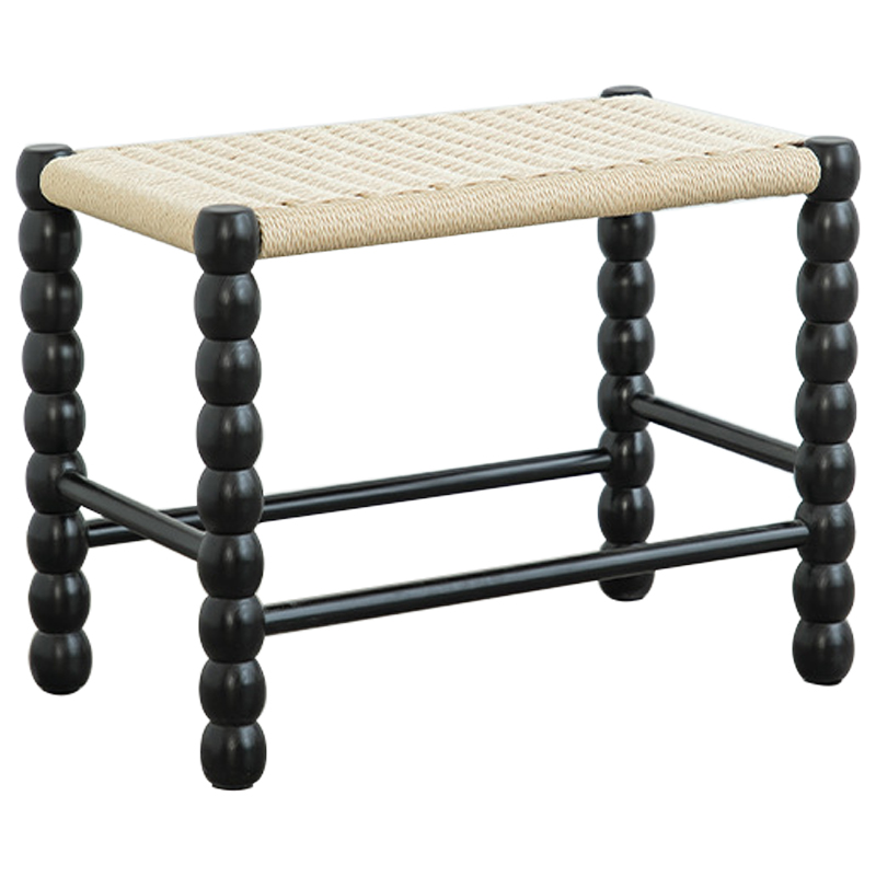 Банкетка French Corner Banquet Black 60 см Черный Бежевый Банкетка French Corner Banquet Black 60 см Черный Бежевый в Орле | Loft Concept