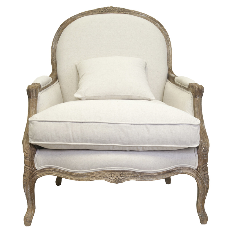 Кресло Ava Classical Armchair beige flax Бежевый Коричневый Кресло Ava Classical Armchair beige flax Бежевый Коричневый в Орле | Loft Concept