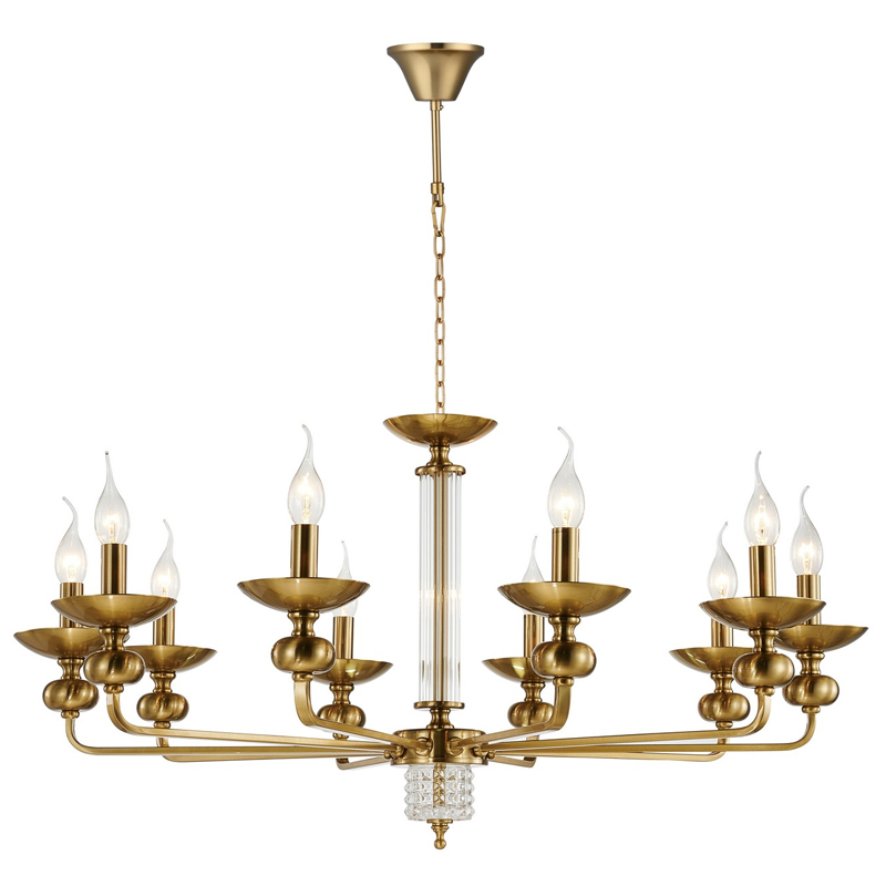 Люстра бронзового цвета со стеклянным декором Candelabrum D91 см Бронза Прозрачный Люстра бронзового цвета со стеклянным декором Candelabrum D91 см Бронза Прозрачный в Орле | Loft Concept