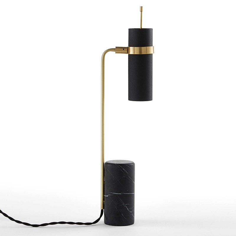 Настольная лампа Detlef Table lamp black marble Черный Мрамор Nero Латунь в Орле | Loft Concept 