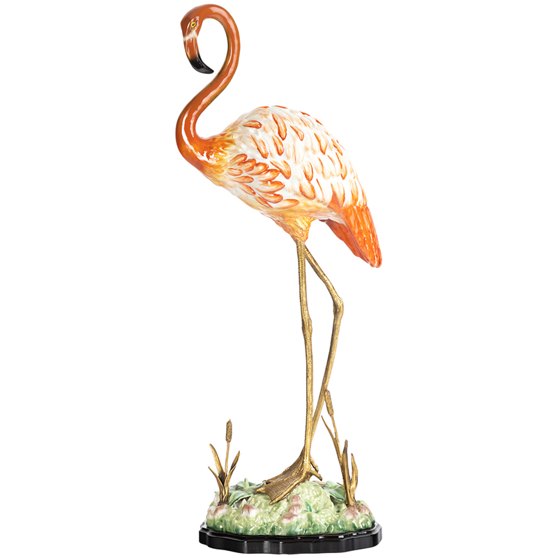 Декоративная статуэтка Flamingos Porcelain Statuette Красный Зеленый Бронза Декоративная статуэтка Flamingos Porcelain Statuette Красный Зеленый Бронза в Орле | Loft Concept