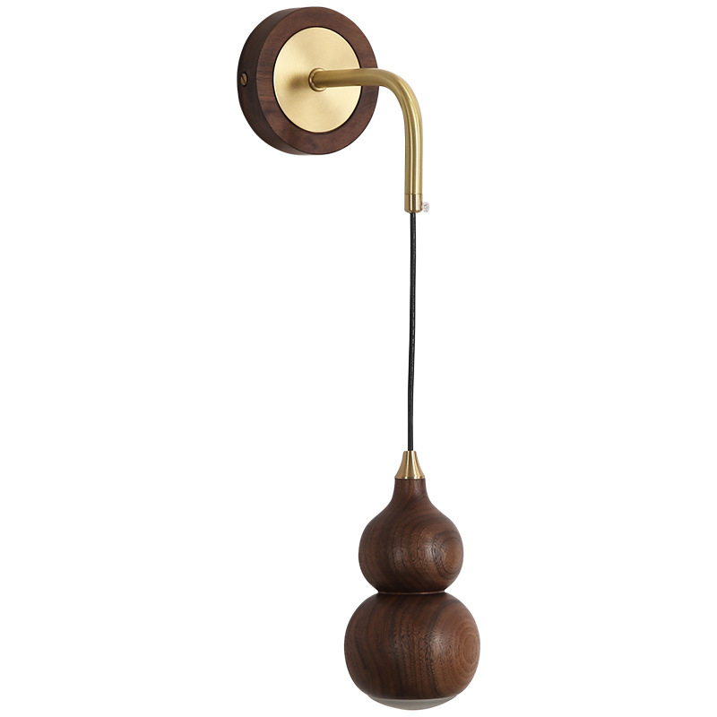 Настенный светильник с плафоном из дерева Neal Wooden Wall Lamp Коричневый Латунь Настенный светильник с плафоном из дерева Neal Wooden Wall Lamp Коричневый Латунь в Орле | Loft Concept