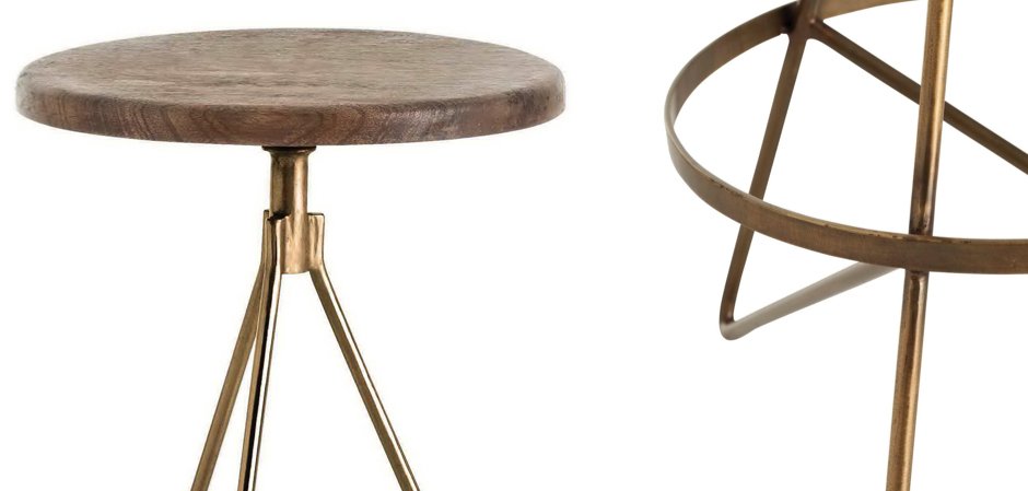 Барный стул Industrial Vintage Brass Iron Swivel Bar Stool Барный стул Industrial Vintage Brass Iron Swivel Bar Stool - Loft-Concept в Орле