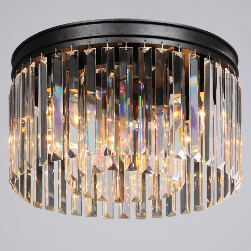 Потолочный светильник ODEON CLEAR GLASS Prism Round 2-TIER 40 см Черный Потолочный светильник ODEON CLEAR GLASS Prism Round 2-TIER 40 см Черный в Орле | Loft Concept