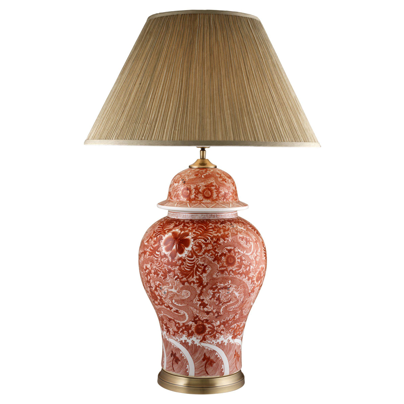 Настольная лампа Eichholtz Table Lamp Palmarito Белый Красный Бежевый Настольная лампа Eichholtz Table Lamp Palmarito Белый Красный Бежевый в Орле | Loft Concept