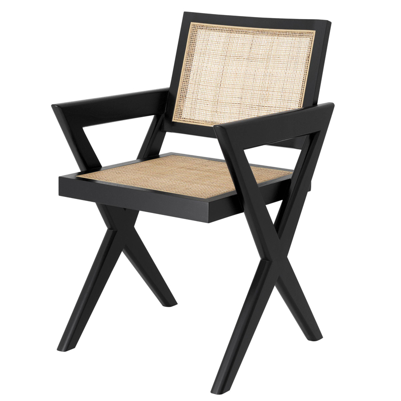 Стул Eichholtz Dining Chair Augustin black Черный Бежевый Стул Eichholtz Dining Chair Augustin black Черный Бежевый в Орле | Loft Concept