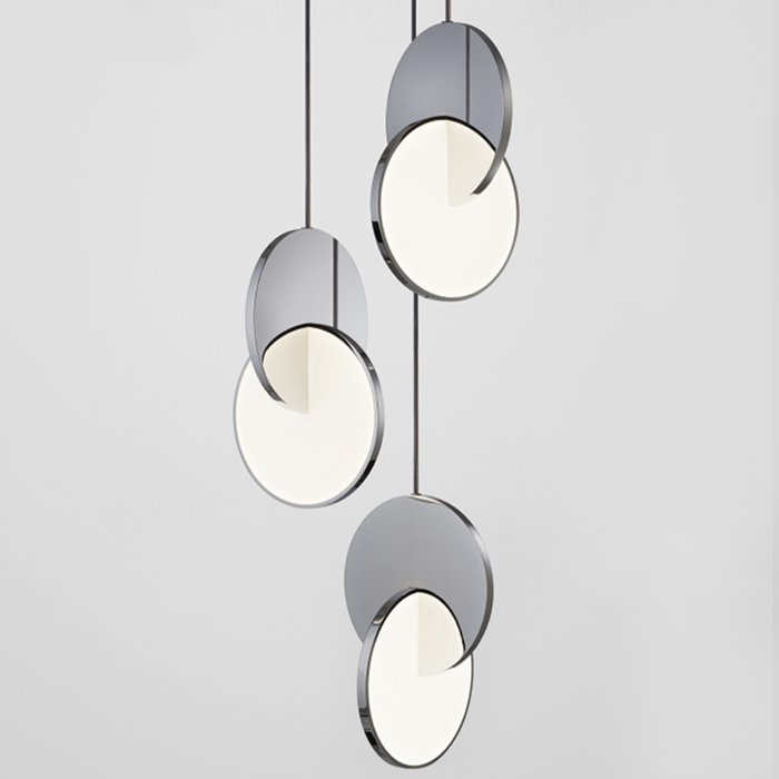 Подвесной светильник Eclipse Pendant Light Хром Белый Подвесной светильник Eclipse Pendant Light Хром Белый в Орле | Loft Concept