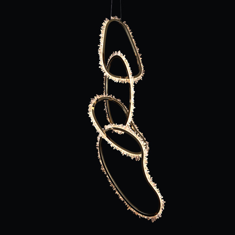 Люстра Four Vertical Chain Quartz Rings Crystal Chandelier Глянцевое золото Прозрачное Стекло Люстра Four Vertical Chain Quartz Rings Crystal Chandelier Глянцевое золото Прозрачное Стекло в Орле | Loft Concept