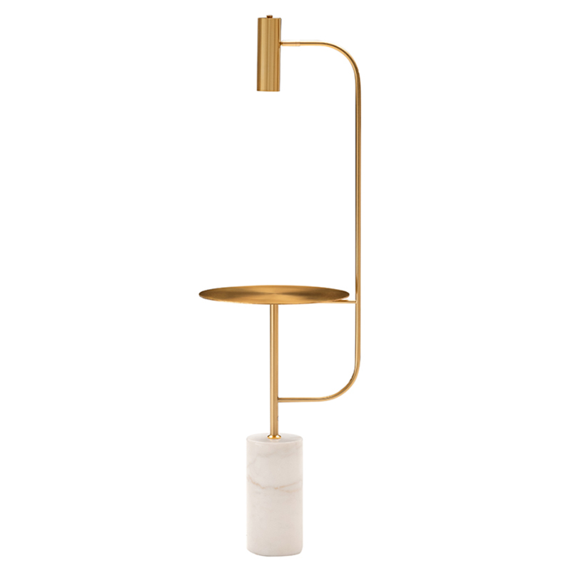Торшер Marble Floor Lamp Латунь Белый Торшер Marble Floor Lamp Латунь Белый в Орле | Loft Concept