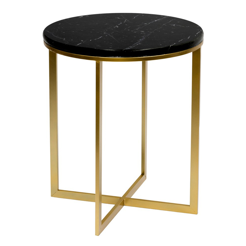 Приставной стол Round Table Marble black Золотой Черный Мрамор Nero Приставной стол Round Table Marble black Золотой Черный Мрамор Nero в Орле | Loft Concept