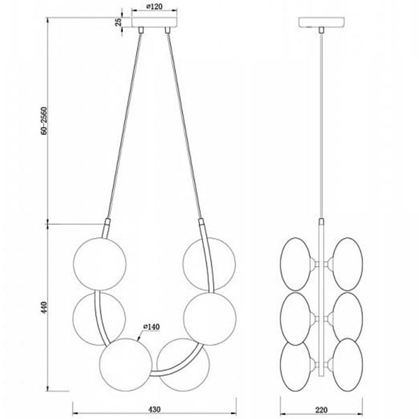 Люстра Marcan 6 Ball Chandelier Black Люстра Marcan 6 Ball Chandelier Black в Орле
