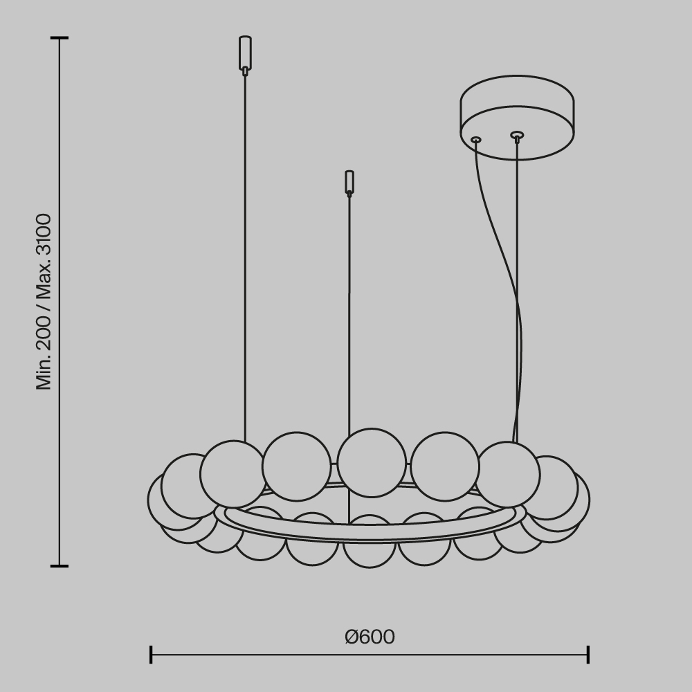 Люстра подвесная Ambre 3000К в Орле