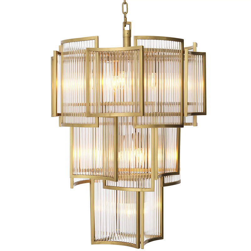 Люстра Eichholtz Chandelier Jet Set Brass Прозрачное Стекло Латунь Люстра Eichholtz Chandelier Jet Set Brass Прозрачное Стекло Латунь в Орле | Loft Concept