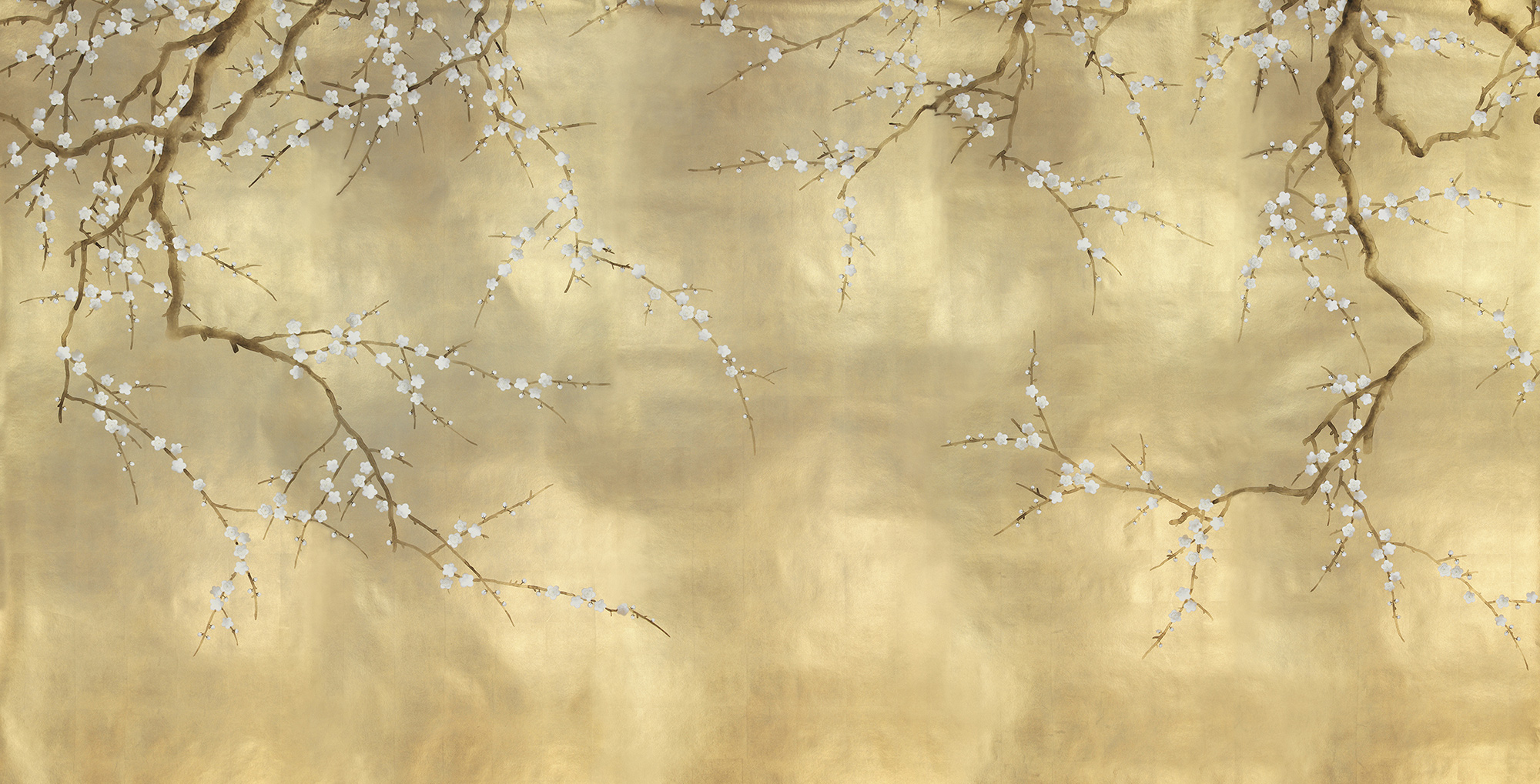 Обои ручная роспись Plum Blossom Colourway SC-231 on Krugerrand gilded paper Обои ручная роспись Plum Blossom Colourway SC-231 on Krugerrand gilded paper - постер Loft-Concept в Орле