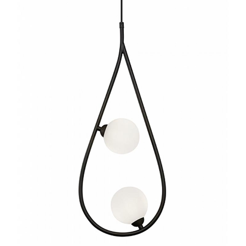 Люстра Marcan 2 Ball Chandelier Black Черный Белый Люстра Marcan 2 Ball Chandelier Black Черный Белый в Орле | Loft Concept
