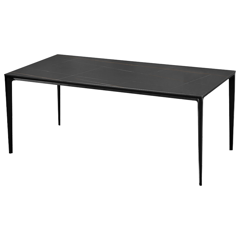 Обеденный стол чёрный с каменной столешницей Benton Dinner Table Черный Обеденный стол чёрный с каменной столешницей Benton Dinner Table Черный в Орле | Loft Concept