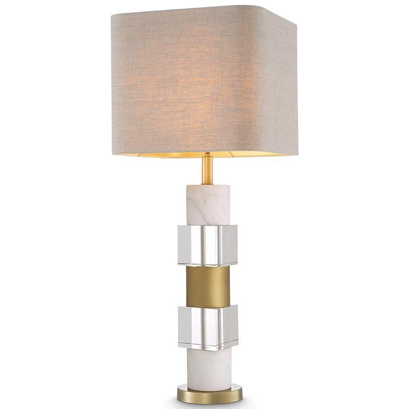 Настольная лампа Eichholtz Table Lamp Cullingham White Marble Прозрачное Стекло Белый Мрамор Bianco Бежево-серый Латунь Настольная лампа Eichholtz Table Lamp Cullingham White Marble Прозрачное Стекло Белый Мрамор Bianco Бежево-серый Латунь в Орле | Loft Concept
