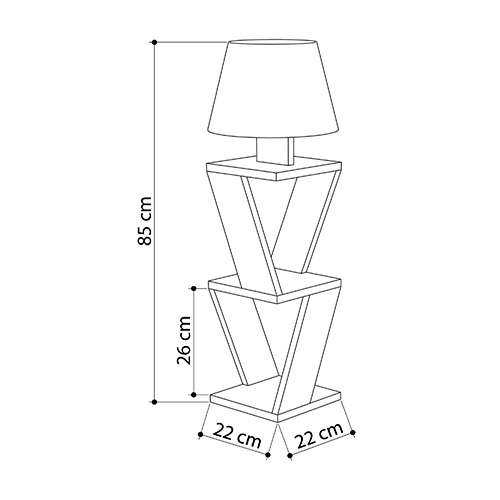Торшер с белым каркасом с 2-мя полками и желтым тканевым абажуром KOZENA SIDE FLOOR LAMP YELLOW в Орле