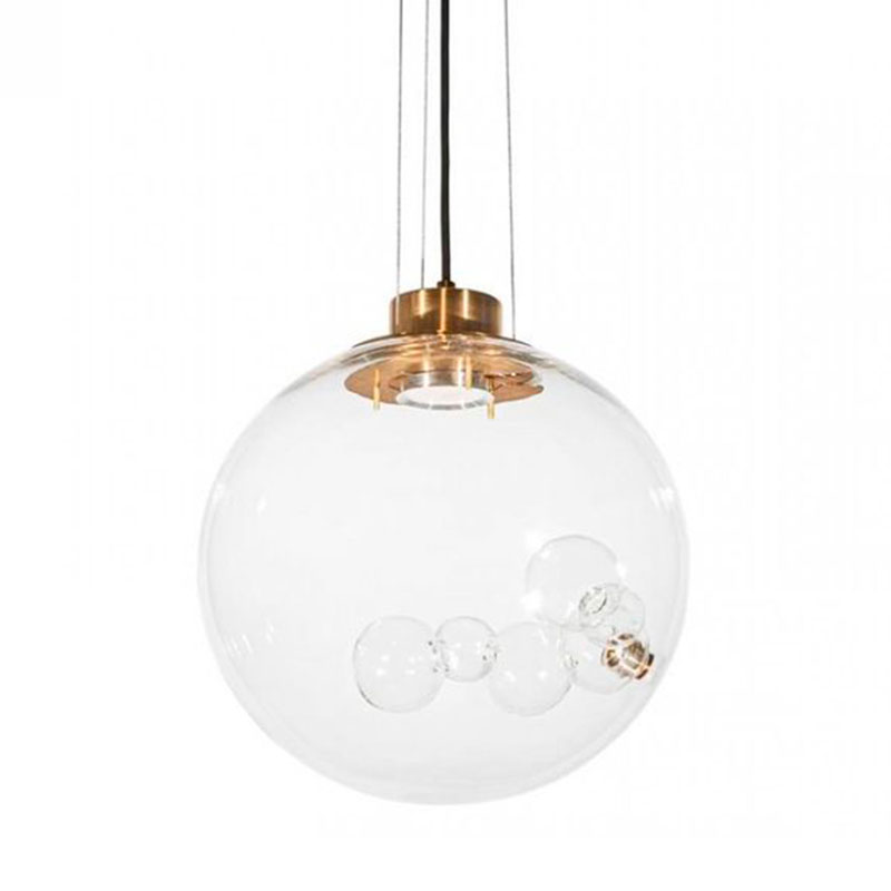Подвесной светильник Lamps Inside Bubbles side round Золотой Прозрачный Подвесной светильник Lamps Inside Bubbles side round Золотой Прозрачный в Орле | Loft Concept