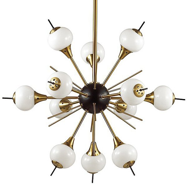 White Glass Globes Sputnik Chandelier Бронза Белый White Glass Globes Sputnik Chandelier Бронза Белый в Орле | Loft Concept