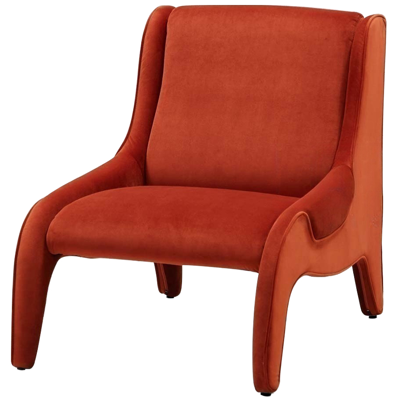 Дизайнерское кресло оранжевое в мягкой велюровой обивке Granger Armchair Orange Оранжевый Дизайнерское кресло оранжевое в мягкой велюровой обивке Granger Armchair Orange Оранжевый в Орле | Loft Concept