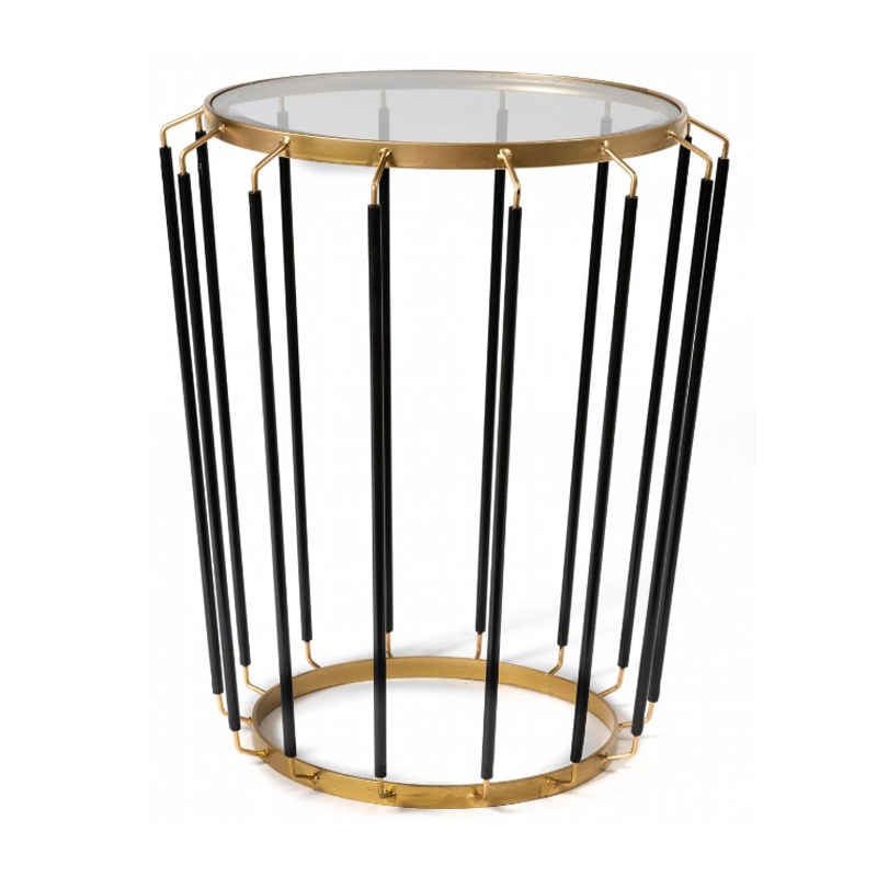 Приставной стол Glass-Top Table Черный матовое золото Приставной стол Glass-Top Table Черный матовое золото в Орле | Loft Concept