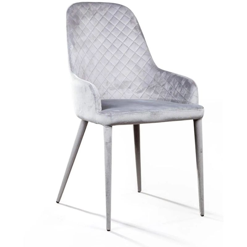 Стул Douglas Rhombus Chair Серый Велюр Светло-серый в Орле | Loft Concept 
