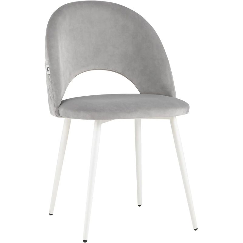Стул CLIFF Chair Светло-Серый Велюр Светло-серый Белый Стул CLIFF Chair Светло-Серый Велюр Светло-серый Белый в Орле | Loft Concept