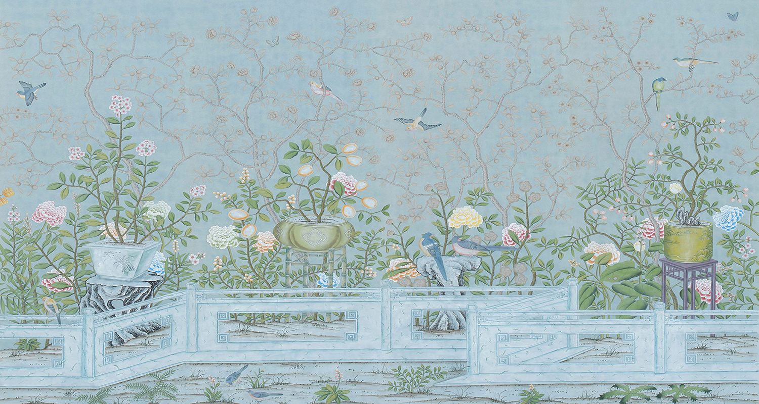 Обои ручная роспись Temple Newsam Blue - фото