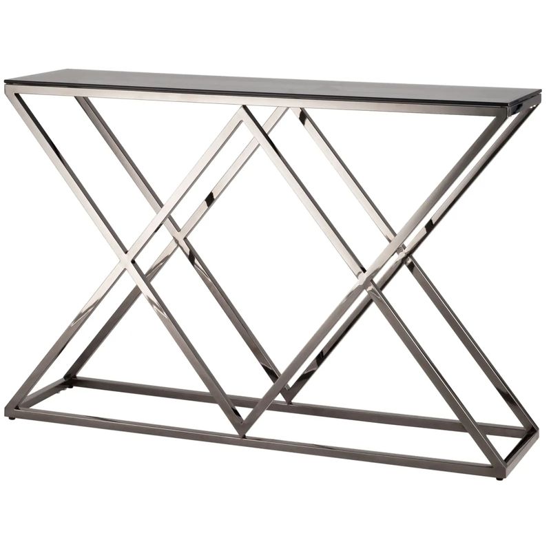 Консоль Geometry Rhombus Dark Chrome Темный хром Стекло Смок в Орле | Loft Concept 