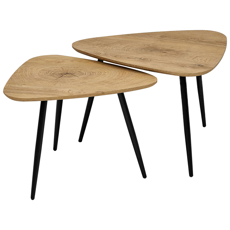 Комплект кофейных столиков треугольной формы Axl Coffee Table Древесина Черный Комплект кофейных столиков треугольной формы Axl Coffee Table Древесина Черный в Орле | Loft Concept