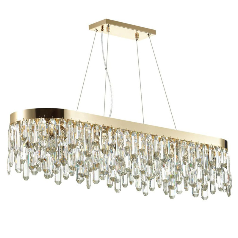 Люстра Crystal Polyhedrons Linear Gold Глянцевое золото Прозрачное Стекло Люстра Crystal Polyhedrons Linear Gold Глянцевое золото Прозрачное Стекло в Орле | Loft Concept