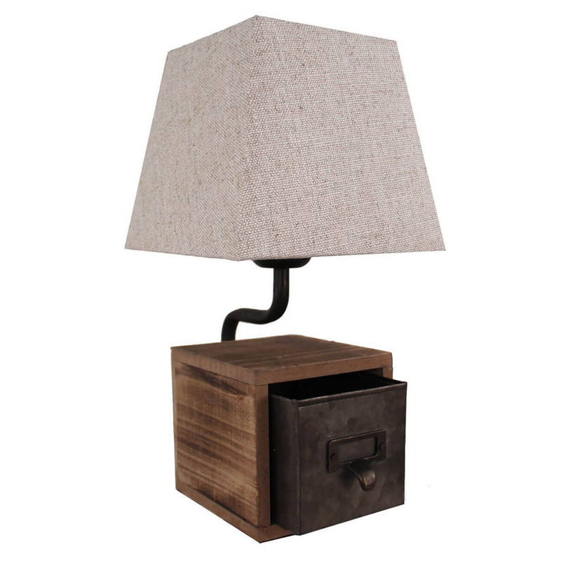 Настольная лампа Loft lamp with box Бежевый Коричневый Настольная лампа Loft lamp with box Бежевый Коричневый в Орле | Loft Concept
