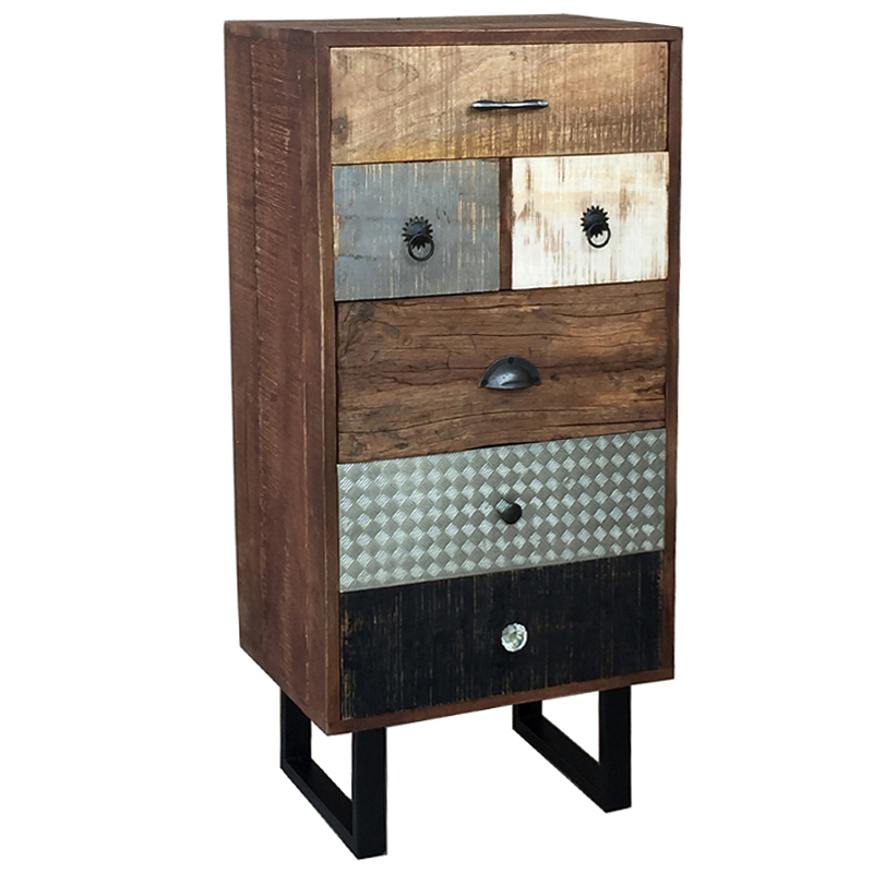 Высокий комод ручной работы Handmade Wooden Коричневый Серебряный Черный Серый Белый в Орле | Loft Concept 