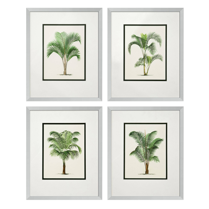 Комплект постеров Eichholtz Prints Palms set of 4 Белый Зеленый Серебряный Комплект постеров Eichholtz Prints Palms set of 4 Белый Зеленый Серебряный в Орле | Loft Concept
