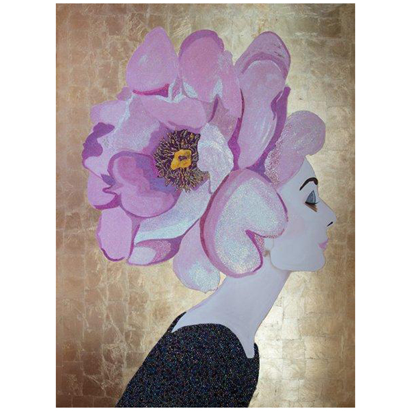 Картина Audrey with Pink Poppy Headdress and Gold Leaf Background Мульти Картина Audrey with Pink Poppy Headdress and Gold Leaf Background Мульти в Орле | Loft Concept