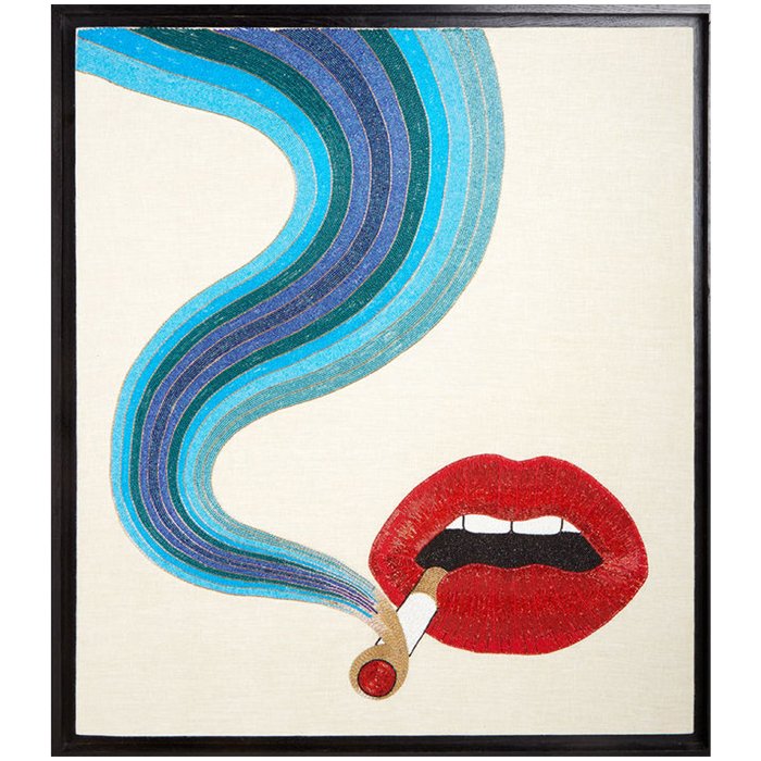 Smolder Beaded Wall Art панно из бисера Морская синь Красный Smolder Beaded Wall Art панно из бисера Морская синь Красный в Орле | Loft Concept
