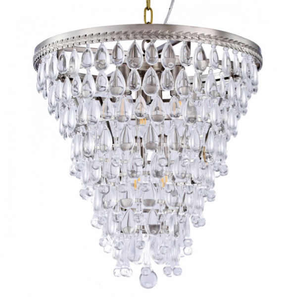 Люстра Clarissa Glass Drop Pendant 46 Nickel Хром Люстра Clarissa Glass Drop Pendant 46 Nickel Хром в Орле | Loft Concept