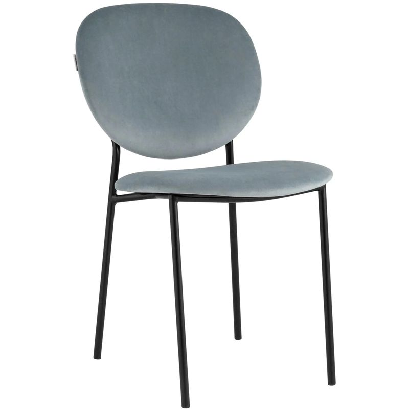 Стул Stanley Chair Пыльно-Голубой Велюр Голубой пастельный Черный Стул Stanley Chair Пыльно-Голубой Велюр Голубой пастельный Черный в Орле | Loft Concept