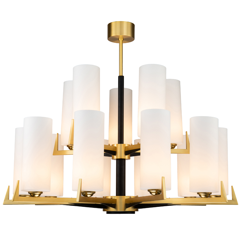Люстра Benoit Chandelier 98 Латунь Белое матовое стекло Черный Люстра Benoit Chandelier 98 Латунь Белое матовое стекло Черный в Орле | Loft Concept