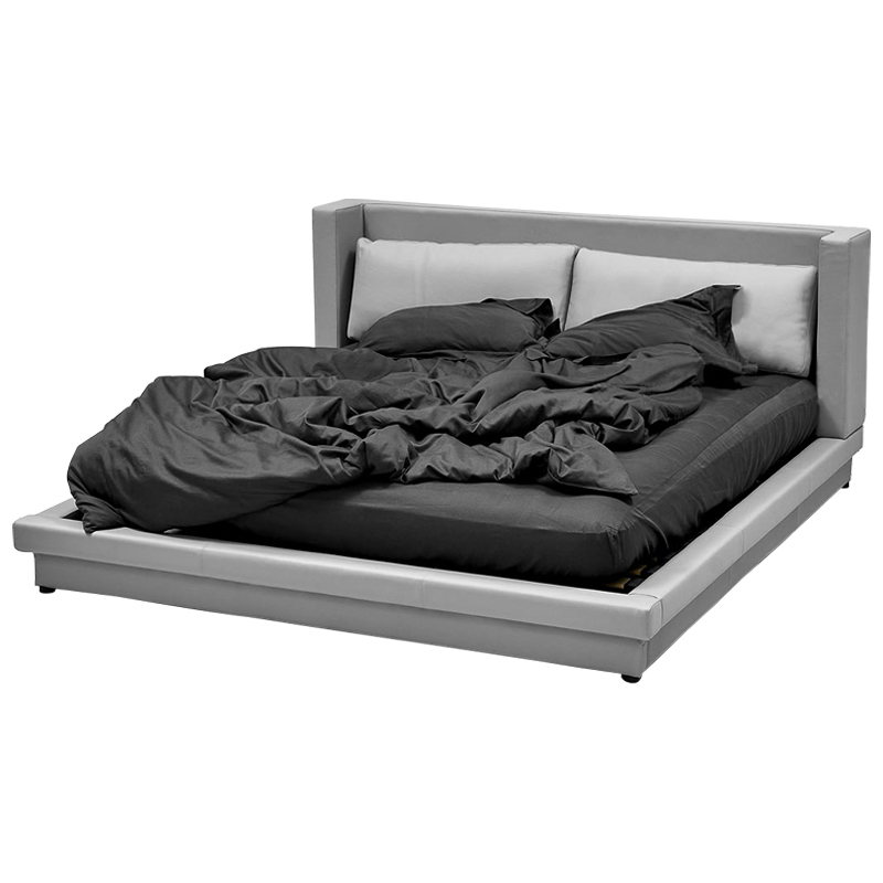 Кровать двуспальная с подушками и мягким основанием Stout Bed Серый Кровать двуспальная с подушками и мягким основанием Stout Bed Серый в Орле | Loft Concept