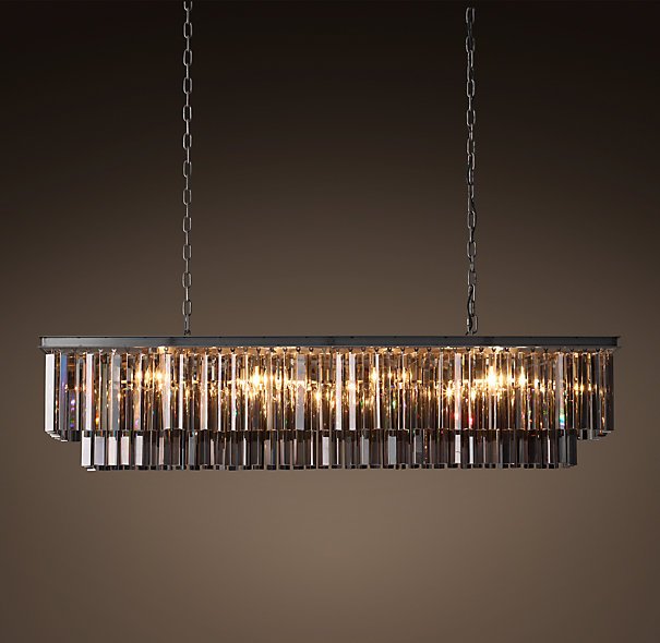 Люстра RH 1920s Odeon Smoke Glass Fringe Black iron 125 Черный в Орле | Loft Concept 