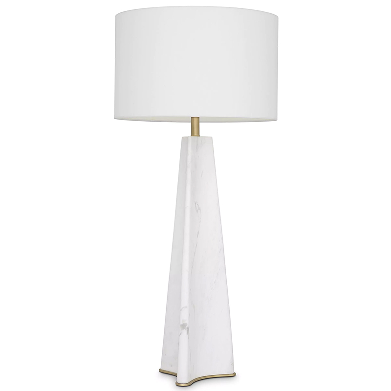 Настольная лампа Eichholtz Table Lamp Bensom Marble Кремовый Белый Латунь в Орле | Loft Concept 